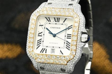 diamond encrusted cartier watch